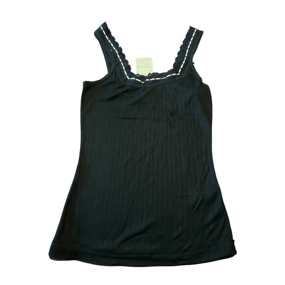 Intimately Free People Black Ribbed Lace Trim Tank Top XS - Picture 5 of 12